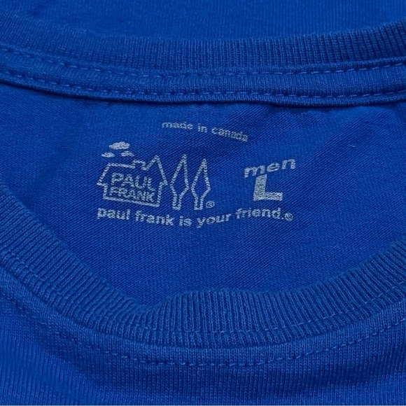 Paul Frank Bright Blue Artsy Basic Tee Comfort Relaxation Weekend Men’s Size L - Picture 5 of 8
